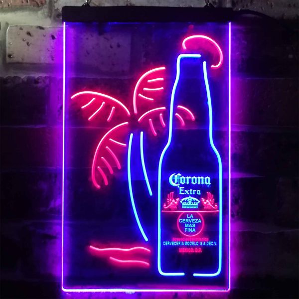Corona Extra - Tropical Bottle Dual LED Neon Light Sign